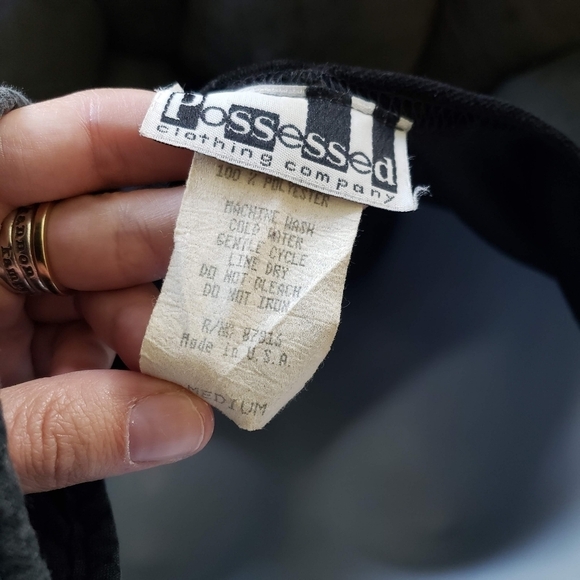 Possessed Vintage 90s Med Sleeveless Black Velvet Maxi Dress Rose Floral Pattern - Picture 6 of 8